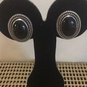 Sterling and Black Onyx Earrings